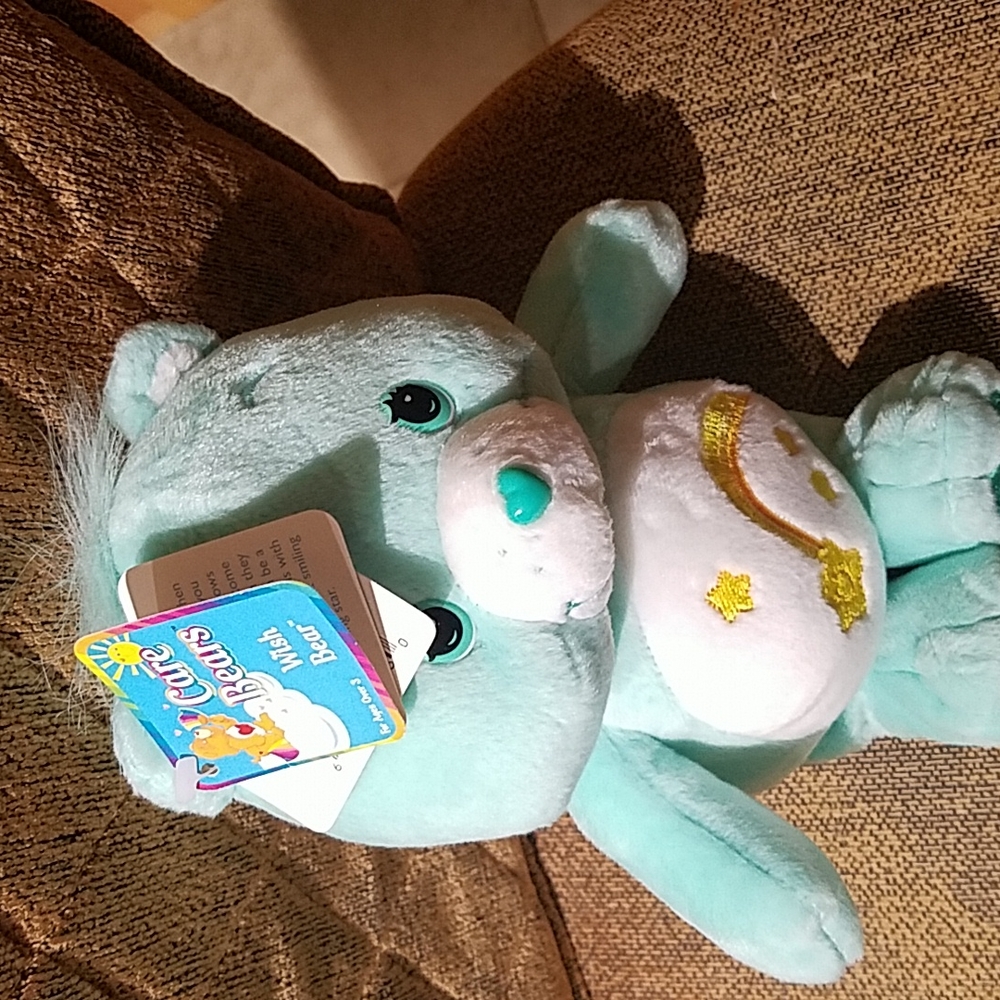 Vintage 2002 Care Bears Wish Bear Stuffed Animal Plush Multicolor Y2K NWT - Picture 2 of 5